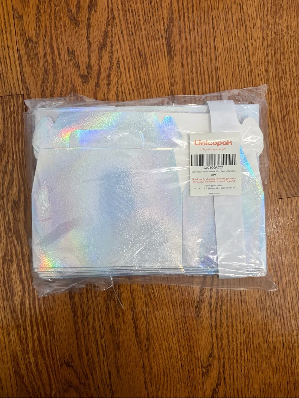 Holographic Iridescent Favor Box - Silver